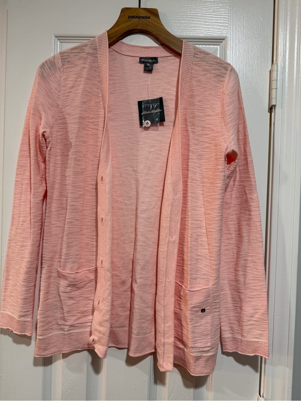 Eddie Bauer Light Pink Open-Front Cardigan / women’s small / nwt